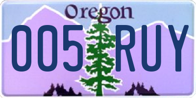 OR license plate 005RUY