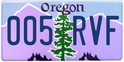 OR license plate 005RVF