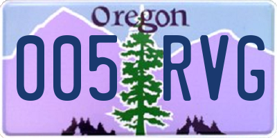 OR license plate 005RVG