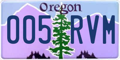OR license plate 005RVM