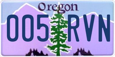 OR license plate 005RVN