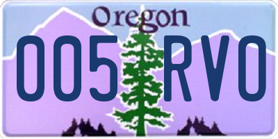 OR license plate 005RVO