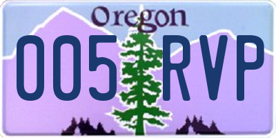 OR license plate 005RVP