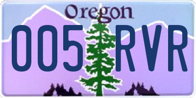 OR license plate 005RVR