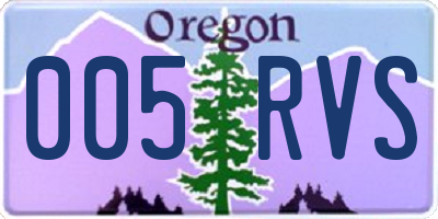 OR license plate 005RVS
