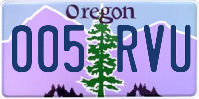 OR license plate 005RVU