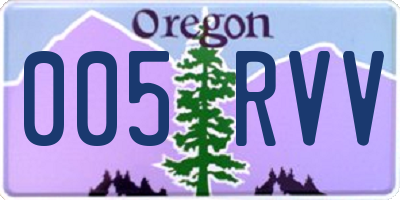 OR license plate 005RVV