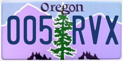 OR license plate 005RVX