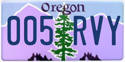 OR license plate 005RVY
