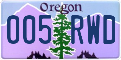 OR license plate 005RWD