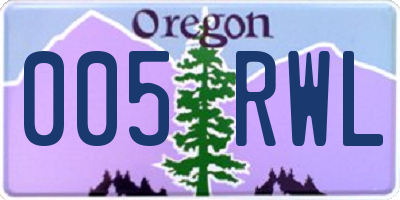 OR license plate 005RWL