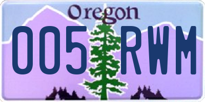 OR license plate 005RWM