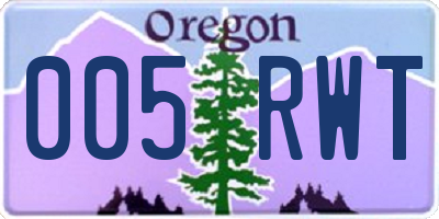 OR license plate 005RWT