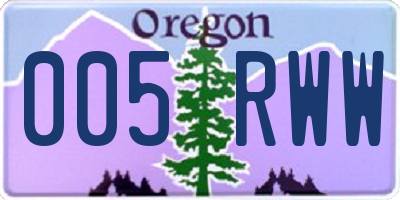 OR license plate 005RWW