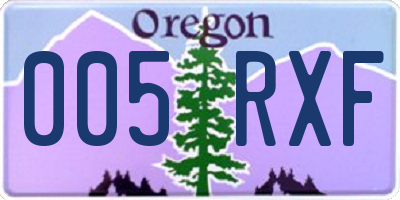 OR license plate 005RXF