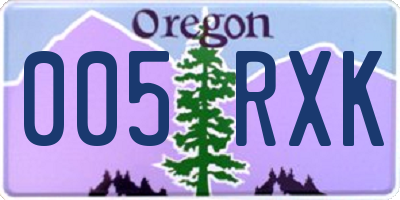 OR license plate 005RXK