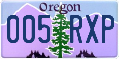 OR license plate 005RXP