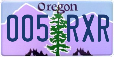 OR license plate 005RXR