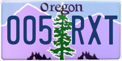 OR license plate 005RXT