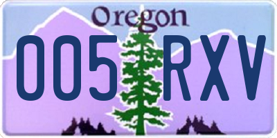 OR license plate 005RXV