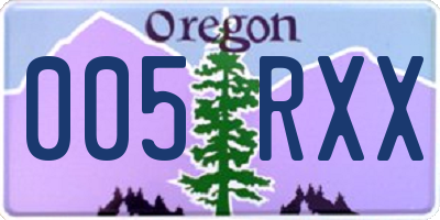 OR license plate 005RXX