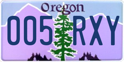 OR license plate 005RXY