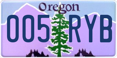 OR license plate 005RYB