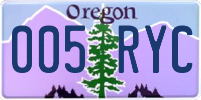 OR license plate 005RYC
