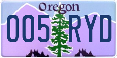 OR license plate 005RYD