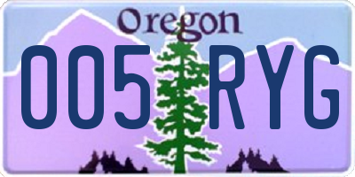 OR license plate 005RYG