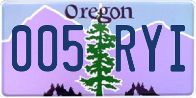 OR license plate 005RYI