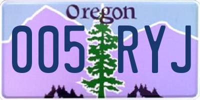OR license plate 005RYJ