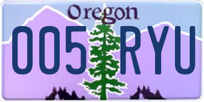 OR license plate 005RYU