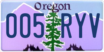 OR license plate 005RYV