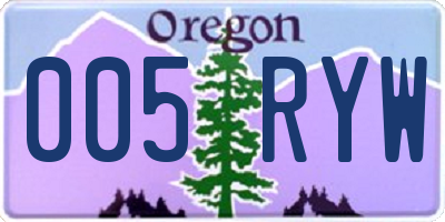 OR license plate 005RYW