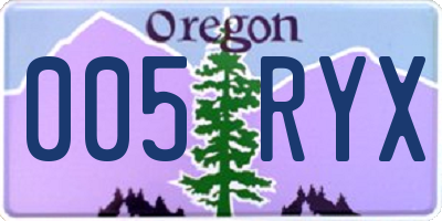 OR license plate 005RYX