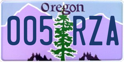 OR license plate 005RZA