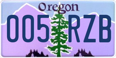 OR license plate 005RZB