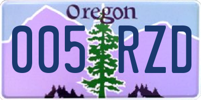 OR license plate 005RZD