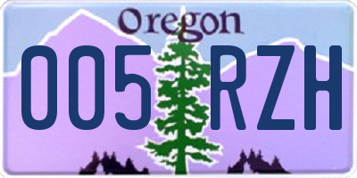 OR license plate 005RZH