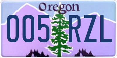 OR license plate 005RZL