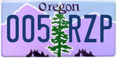 OR license plate 005RZP