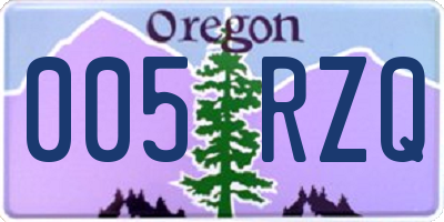 OR license plate 005RZQ