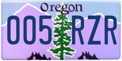 OR license plate 005RZR