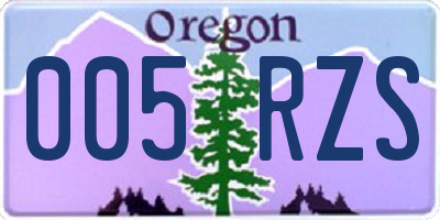 OR license plate 005RZS