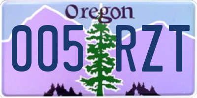 OR license plate 005RZT