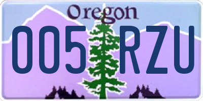 OR license plate 005RZU