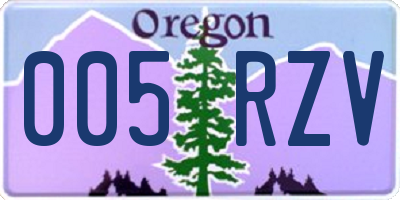 OR license plate 005RZV