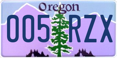 OR license plate 005RZX