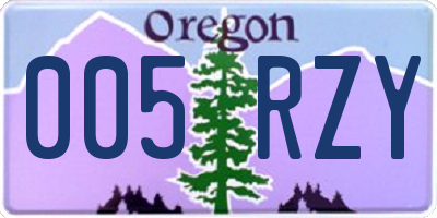 OR license plate 005RZY